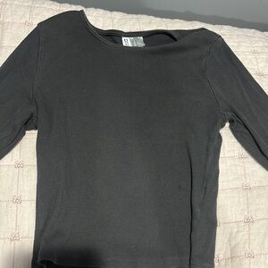 Gray Long Sleeve Top